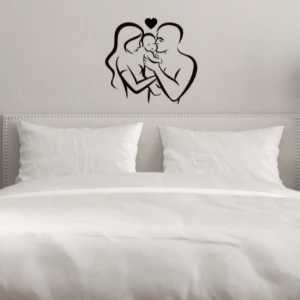 Silhueta Família em MDF Preto 40 x 40 cm - Artesanato e Personalizados