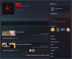 conta steam10 anos lvl 11 com medalha de 5 anos csgo