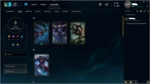 Conta de lol diamante V, 42 campeões e 9 skins - League of Legends