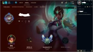 Conta de lol diamante V, 42 campeões e 9 skins - League of Legends