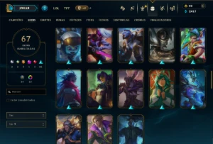 Ouro 1 com 110 Champs e 67 Skins ( MONO MID ) - League of Legends LOL
