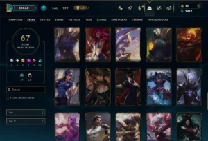Ouro 1 com 110 Champs e 67 Skins ( MONO MID ) - League of Legends LOL