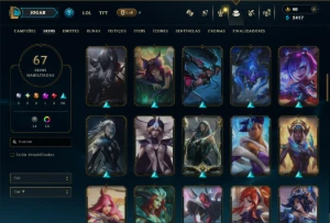 Ouro 1 com 110 Champs e 67 Skins ( MONO MID ) - League of Legends LOL
