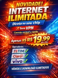Tenha Internet ilimitada direto no chip TIM, CLARO, VIVO - Outros