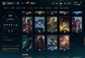 Conta ferro 3 com 100 campeões e 66 skins - League of Legends LOL