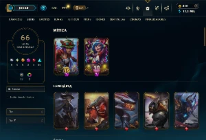 Conta ferro 3 com 100 campeões e 66 skins - League of Legends LOL