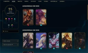 Conta Elo Provisório 2 partidas GOLD 3 - 25 SKINS - League of Legends LOL
