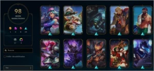 Conta Platina 3 LoL 98 skins - League of Legends