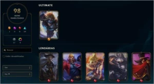 Conta Platina 3 LoL 98 skins - League of Legends