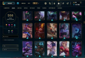 Platina 2 com TODOS os champs e 208 Skins ( MAIN JG ) - League of Legends LOL