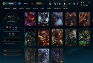 Platina 2 com TODOS os champs e 208 Skins ( MAIN JG ) - League of Legends LOL