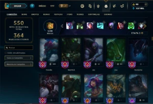 Platina 2 com TODOS os champs e 208 Skins ( MAIN JG ) - League of Legends LOL