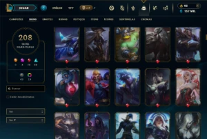 Platina 2 com TODOS os champs e 208 Skins ( MAIN JG ) - League of Legends LOL