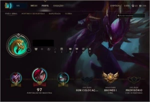 CONTA LEAGUE OF LEGENDS BORDA PRATA [23 CAMPEÕES] [19 SKINS] LOL