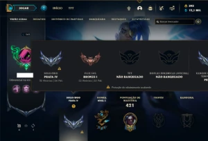 Conta prata 4 com TODOS os champs e 142 Skins + 2 Prestigios - League of Legends LOL