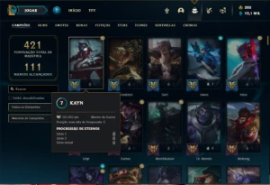 Conta prata 4 com TODOS os champs e 142 Skins + 2 Prestigios - League of Legends LOL