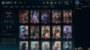 Conta Lol Level 844 Com 753 Skins - League of Legends