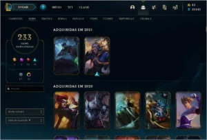 CONTA PLATINA 2 COM 230+ SKINS E QUASE TODOS OS CAMPEÕES - League of Legends LOL