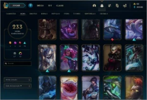 CONTA PLATINA 2 COM 230+ SKINS E QUASE TODOS OS CAMPEÕES - League of Legends LOL