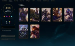 Platina 1 com TODOS os champs e 448 Skins + 1,3kk de Vayne - League of Legends LOL