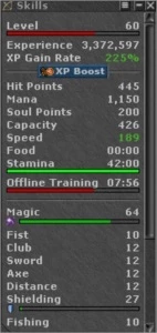 MAGE LVL 60 SKILADO ML 64 - RP LVL 37 SKILL 78/67 ML 17 - Tibia
