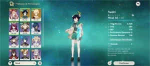Conta genshin impact com venti+ 4 Estrelas Ar15