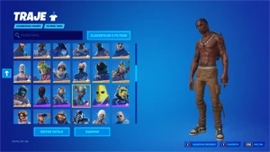 CONTA COM CAVALEIRO NEGRO E TRAVIS SCOTT E SALVE O MUNDO - Fortnite
