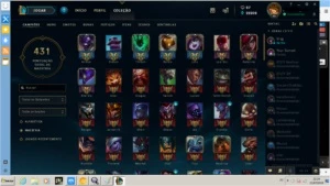 CONTA LOL PLATINA 1 COM MUITAS SKINS LENDARIAS - League of Legends
