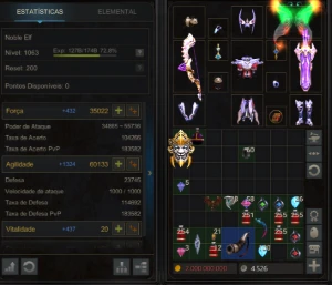 Conta Megamu, Elfa 1063 Ml, 200Rr - MU Online