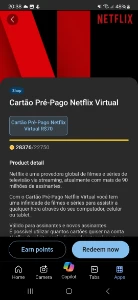 Cartão presente Netflix R$70 - Premium