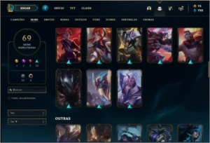 Conta ouro 3 com 122 champs e 69 skins ( 4 vitoriosas ) - League of Legends LOL