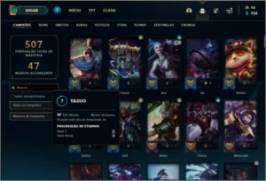 Conta ouro 3 com 122 champs e 69 skins ( 4 vitoriosas ) - League of Legends LOL