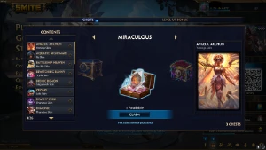 Conta Smite 609 Skins, Lvl157, T5 Thor&Hades+Báu Miraculous