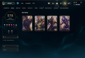Ouro 2 com TODOS os Champs e 278 Skins ( Nivel 663 ) - League of Legends LOL