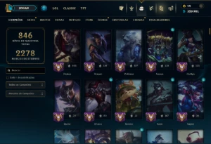 Ouro 2 com TODOS os Champs e 278 Skins ( Nivel 663 ) - League of Legends LOL