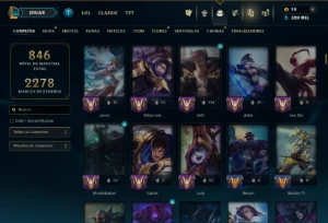 Ouro 2 com TODOS os Champs e 278 Skins ( Nivel 663 ) - League of Legends LOL