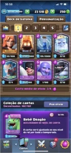 CONTA CLASH ROYALE NV 11 MESTRE 1 TODAS AS CARTAS
