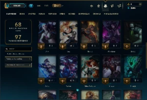 Ouro 3 com 35 Champs e 12 Fragmentos de Skins - League of Legends LOL