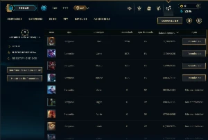 Ouro 3 com 35 Champs e 12 Fragmentos de Skins - League of Legends LOL