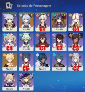Conta Genshin Impact Ganyu + Mona + Tumulo do Lobo e mais