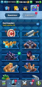 conta clash royale nv 55 torre lv 15 basicamente full