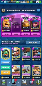 conta clash royale nv 55 torre lv 15 basicamente full