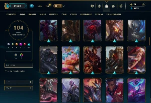 Ferro 4 com TODOS os champs e 104 Skins - League of Legends LOL