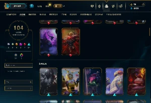 Ferro 4 com TODOS os champs e 104 Skins - League of Legends LOL