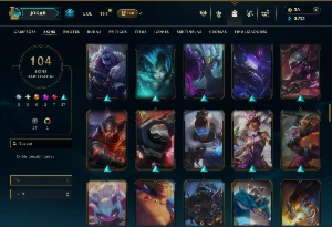 Ferro 4 com TODOS os champs e 104 Skins - League of Legends LOL