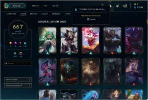 Conta league of legends 667 skins LOL