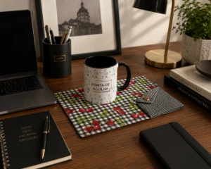 Mug Rug Artesanal de Tecido - Artesanato e Personalizados