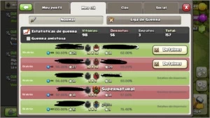 Clã clash of Clans quase nível 8, ótimo histórico de guerras