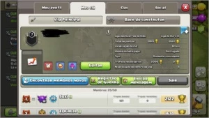 Clã clash of Clans quase nível 8, ótimo histórico de guerras