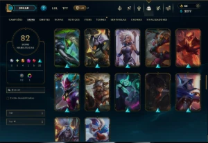 Bronze 2 com TODOS os Champs e 82 Skins ( JG / SUP ) - League of Legends LOL